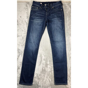 True Religion Mens Geno Relaxed Slim Jeans Size 28x33 Medium Wash